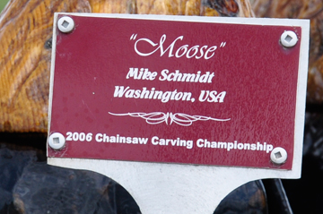 sign: 2006 chainsaw carving - Moose